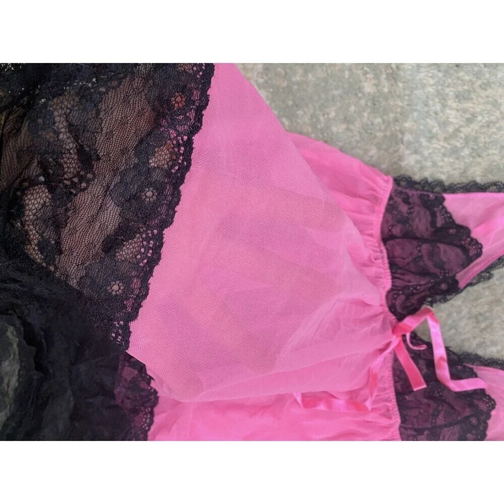 VTG Victorias Secret Womens Silver Label Babydoll Cami Top MEDIUM Lace Lingerie